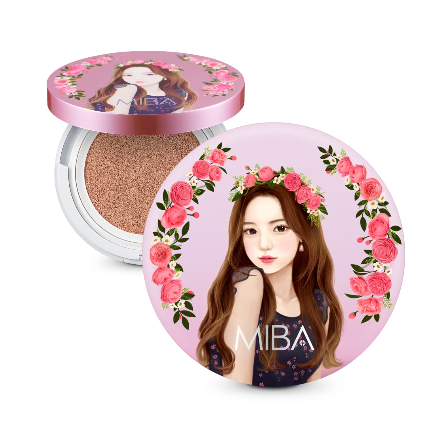 MIBA Ion Calcium Foundation Double Cushion. Apply mineral. Keeps clean makeup even after multiple coats. Includes 2 big size puffs (#23 Natural Skin)