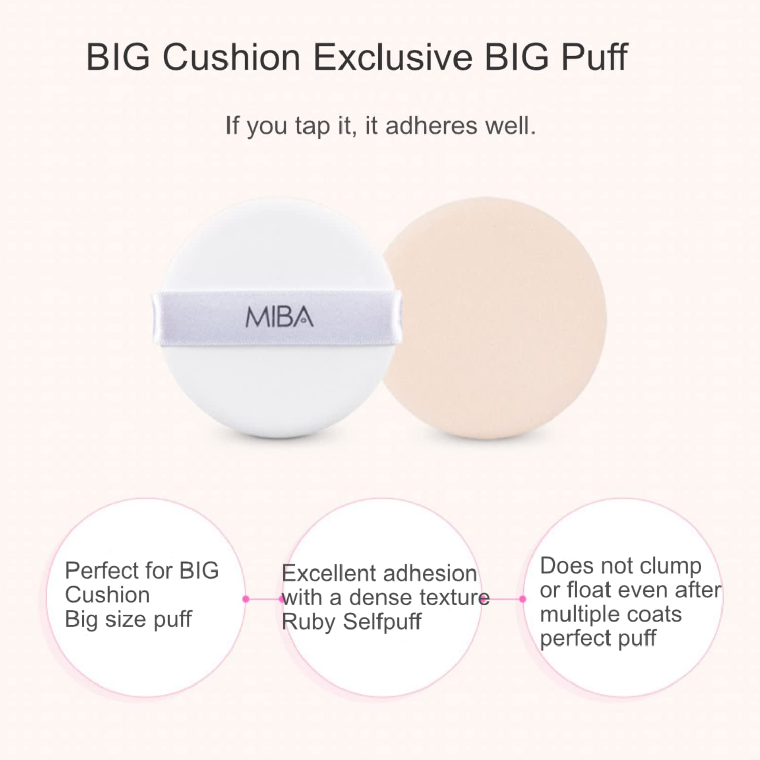 MIBA Ion Calcium Foundation Double Cushion. Apply mineral. Keeps clean makeup even after multiple coats. Includes 2 big size puffs (#23 Natural Skin)