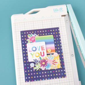 We R Memory Keepers, Mini Guillotine Cutter, White, 6" x 8.5", Stack Paper Cutter and Trimmer, Scrapbooking, and Crafting Tool with Built in Ruler, Cut Cardstock, Paper, and More