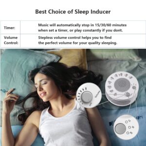 White Noise Machine Sleep Helper Sound Relaxation Machine Sleep Therapy Sound Machine with 27 Unique Natural Sounds, Sleep Disorders Noise Cancelling for Home, Office, Spa, Yoga, Kids