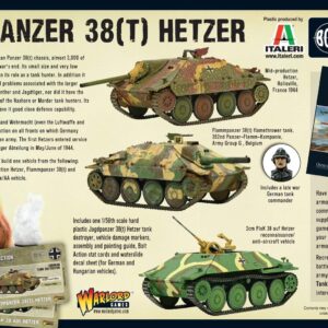 Bolt Action Jagdpanzer 38(t) Hetzer Tank 1:56 WWII Military Wargaming Plastic Model Kit