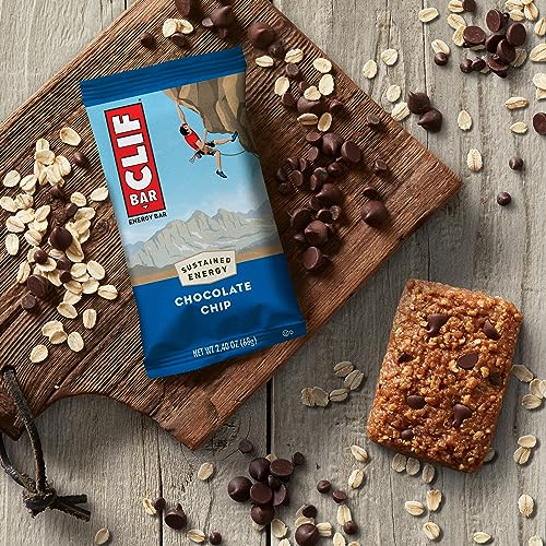 CLIF BAR - Chocolate Chip - Made with Organic Oats - 10g Protein - Non-GMO - Plant Based - Energy Bars - 2.4 oz. (18 Pack)