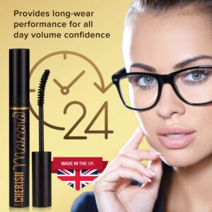 Lengtening Hypoallergenic Cherish Mascara With Vitamin E | Premium Deep Black Color Gluten Free Volumizing Eye Mascara With Vitamins Makes Perfect Natural Bold Eyelashes And Care Your Sensitive Eyes