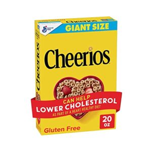 cheerios cereal, limited edition happy heart shapes, heart healthy cereal with whole grain oats, giant size, 20 oz