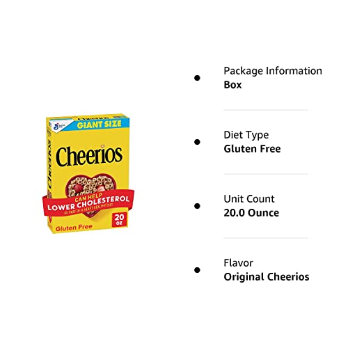 Cheerios Cereal, Limited Edition Happy Heart Shapes, Heart Healthy Cereal With Whole Grain Oats, Giant Size, 20 oz