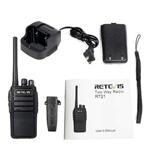 Case of 10,Retevis RT21 Two-Way Radios Rechargeable Long Range Walkie Talkies Hand Free 16CH Business 2 Way Radios, Wall Charger Base, 1100mAh Battery