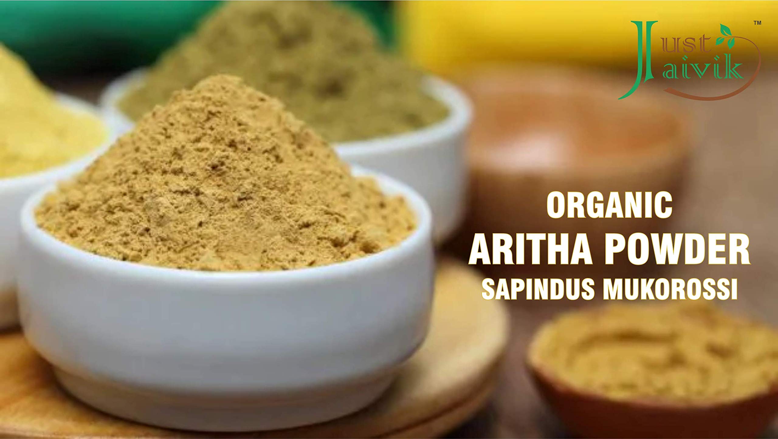 100% Organic Certified Aritha Powder (Soap Nut Powder) 227g /0.5 LB/ 08oz - Organic Hair Cleansing and Conditioning Product