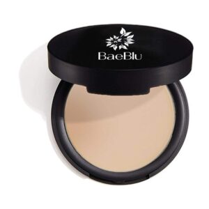 baeblu organic setting powder, extend makeup wear time, minimize oil and pores, sheer medium
