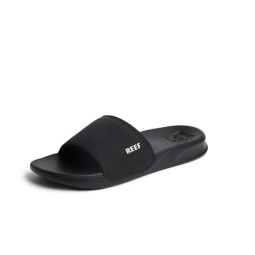 Reef Men's Sandals, Reef One Slide, Black, 7