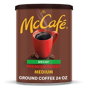 mccafe premium roast decaf, medium roast ground coffee, 24 oz canister