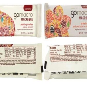 GoMacro Variety Pack, 1 bar each (pack of 12) - 12 Flavors including 3 new flavors