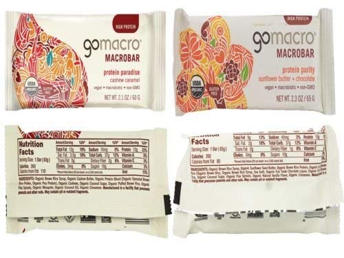 GoMacro Variety Pack, 1 bar each (pack of 12) - 12 Flavors including 3 new flavors