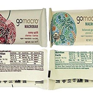 GoMacro Variety Pack, 1 bar each (pack of 12) - 12 Flavors including 3 new flavors