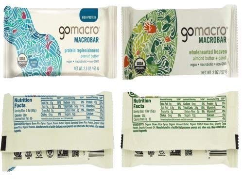 GoMacro Variety Pack, 1 bar each (pack of 12) - 12 Flavors including 3 new flavors