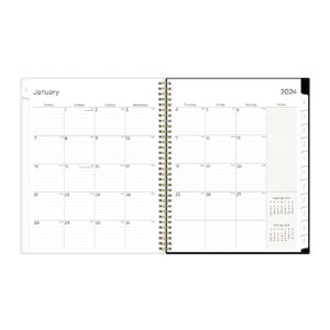 Blue Sky 2024 Weekly and Monthly Appointment Book and Planner, 8.5" x 11", Frosted Cover, Wirebound, Sheridan Black (137277-24)