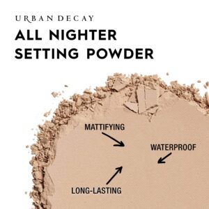 Urban Decay All Nighter Waterproof Setting Powder - Lightweight, Translucent Makeup Finishing Powder - Smooths Skin + Minimizes Shine - Lasts Up To 11 Hours