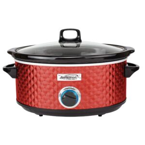brentwood select slow cooker, 7 quart, red