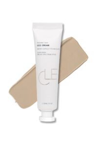 cle cosmetics ccc cream foundation, color control and change cream that's a bb and cc cream hybrid, multi-purpose beauty primer and facial foundation, 1 fl oz spf 30 (neutral medium light 201)