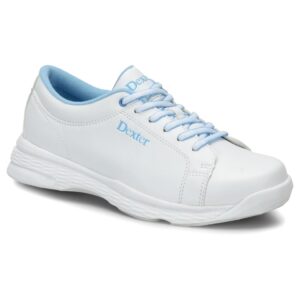 dexter womens raquel v bowling shoes- 7 1/2, white/blue, 7.5