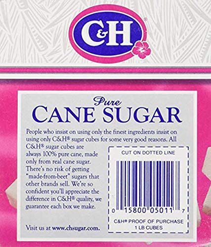 C&H Pure Sugar Cane Cubes, 16 oz (Pack of 2)