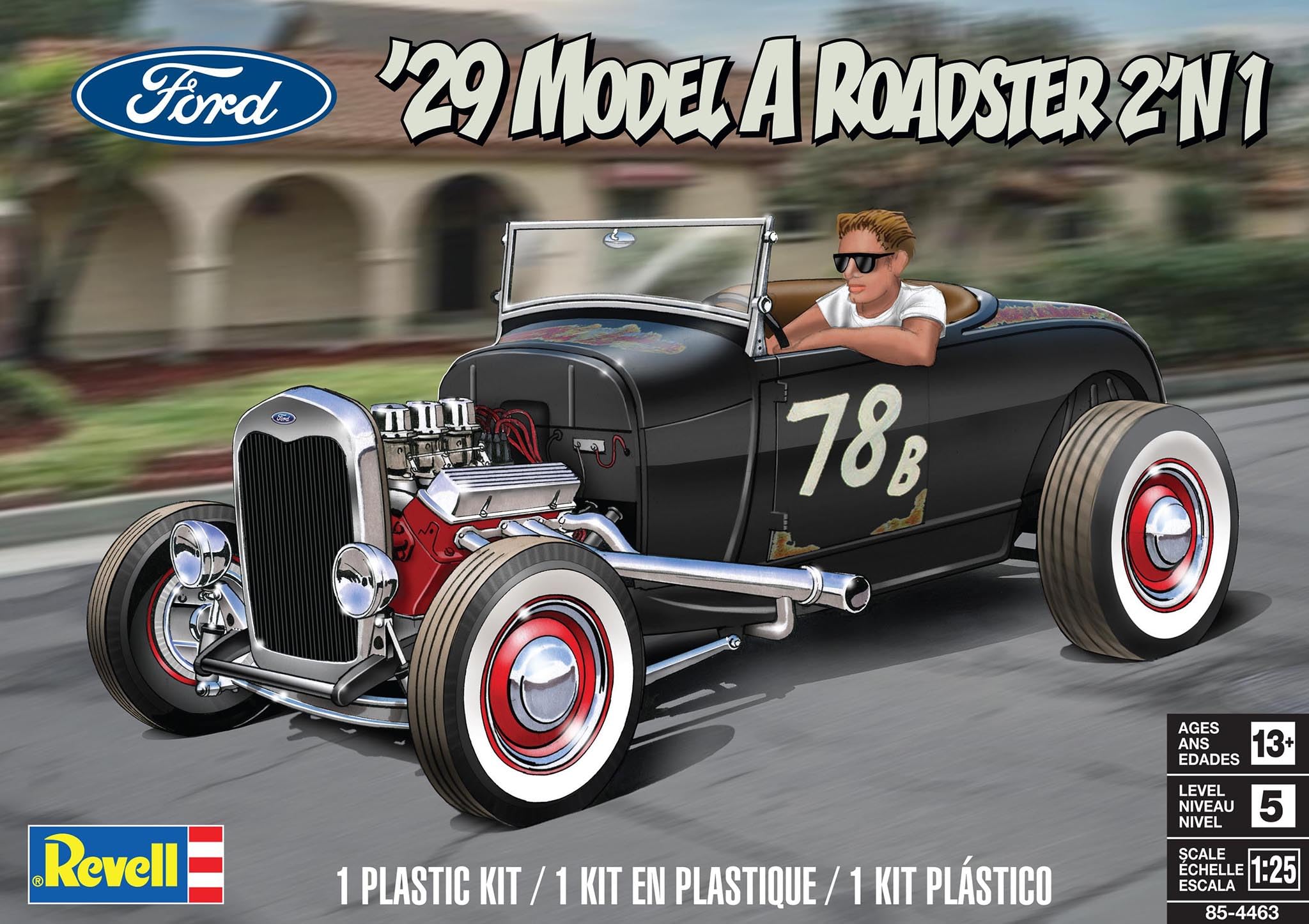 Revell 85-4463 1929 Model A Roadster 1:25 Scale 149-Piece Skill Level 5 Model Car Building Kit