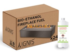 ignis bio ethanol fireplace fuel for ventless fireplaces - 24 bottles