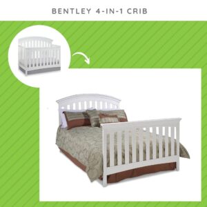 Full Size Conversion Kit Bed Rails for Bentley Crib by Delta Children - #0050 (Bianca White - 130)