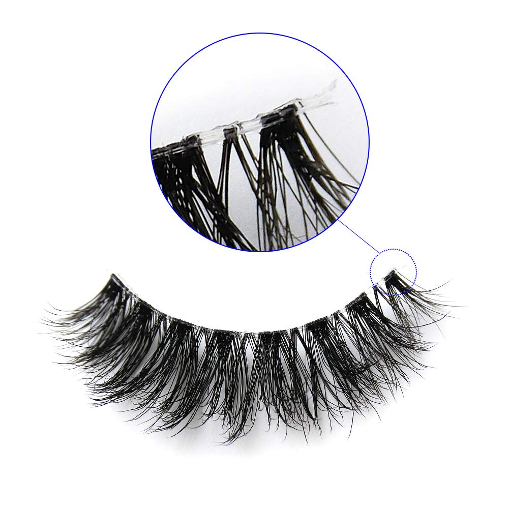 Eyelashes Natural Look False Lashes - Bepholan Fake Eyelashes 5D Super Fluffy False Eyelashes Clear Band Wispy Lashes 3-Pack Faux Mink Lashes,XMZ91