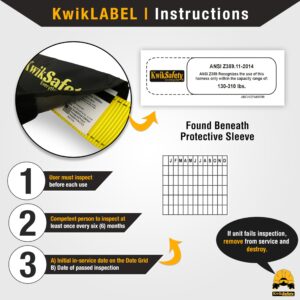 KwikSafety - Charlotte, NC - SCORPION Safety Harness [w/attached 6ft. Tubular Lanyard on back] OSHA ANSI Fall Protection INTERNAL Shock Absorbing Lanyard/Construction Carpenter Scaffolding