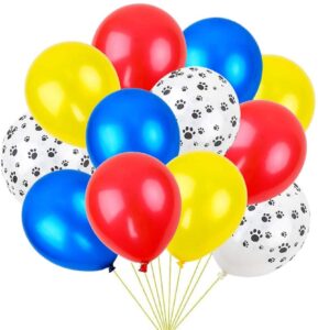 holicolor 100pcs paw patrol balloons colorful latex 12inches with dog paw print balloons for birthday paw patrol theme decorations