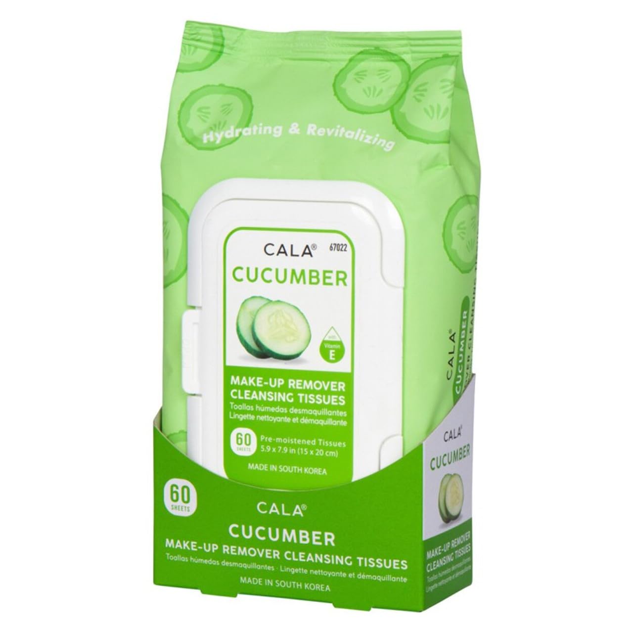 Cala Cucumber make-up remover cleansing tissues 60 count, 60 Count