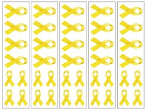40 yellow ribbon temporary tattoos: sacroma, bone cancer awareness tattoo