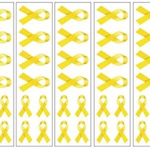 40 Yellow Ribbon Temporary Tattoos: Sacroma, Bone Cancer Awareness Tattoo