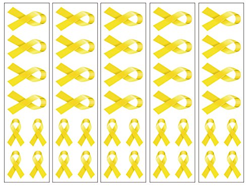 40 Yellow Ribbon Temporary Tattoos: Sacroma, Bone Cancer Awareness Tattoo