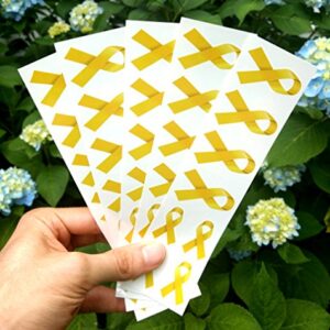 40 Yellow Ribbon Temporary Tattoos: Sacroma, Bone Cancer Awareness Tattoo