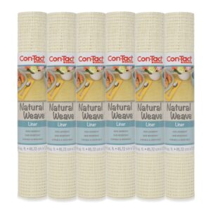 con-tact brand natural weave shelf liner, non-adhesive and skid-resistant contact drawer liner, 12" x 4', lattice white, 6 rolls