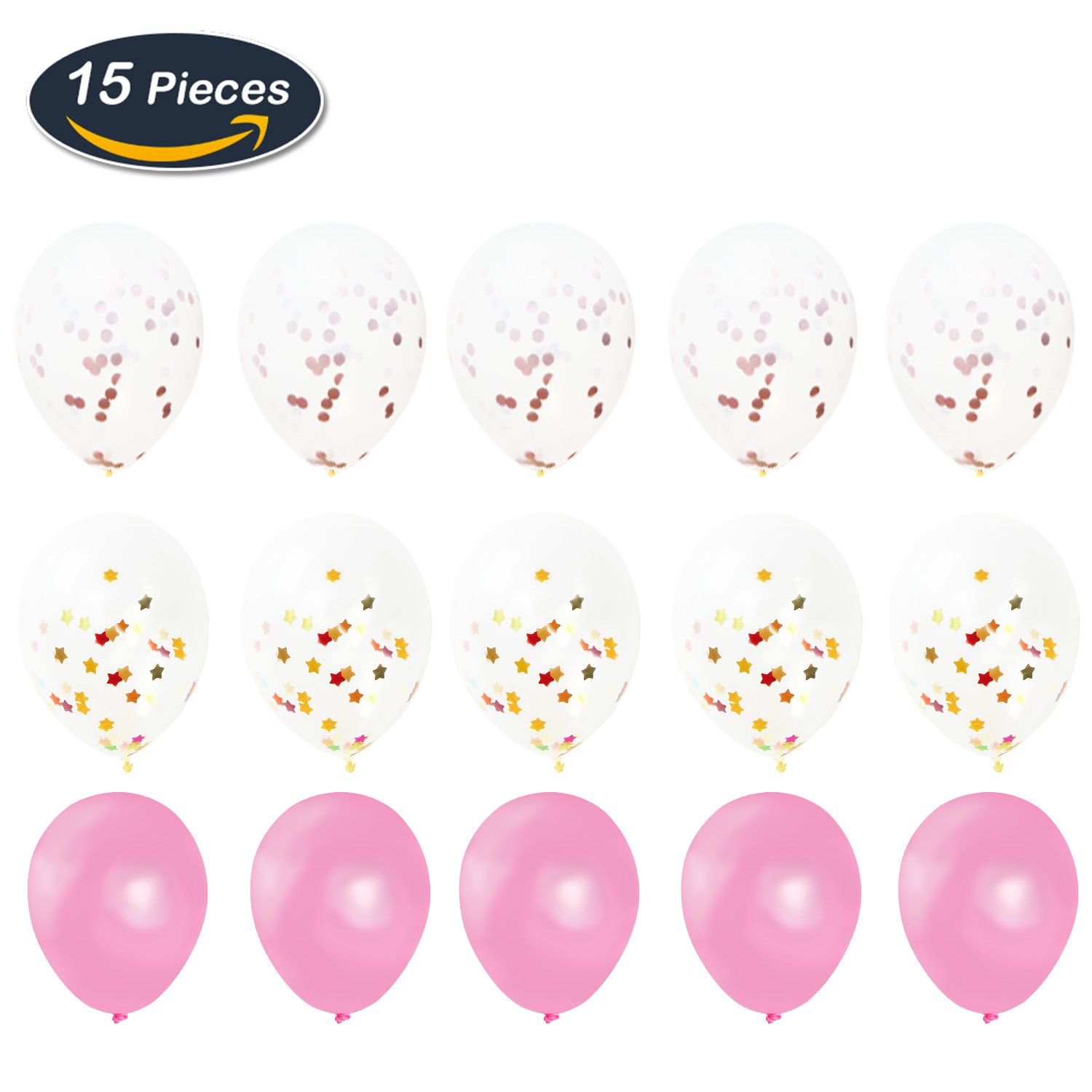 KUNGYO 2nd Birthday Party Decorations Kit- Giant Rose Gold Number 2 Foil Balloon, Latex Confetti Balloons, Pink Ribbons, 18 Pieces Party Supplies Set for Girls Birthday Anniversary Ceremony