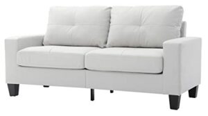 glory furniture newbury faux leather modular sofa in white