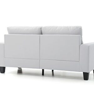 Glory Furniture Newbury Faux Leather Modular Sofa in White