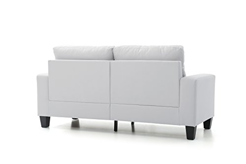 Glory Furniture Newbury Faux Leather Modular Sofa in White
