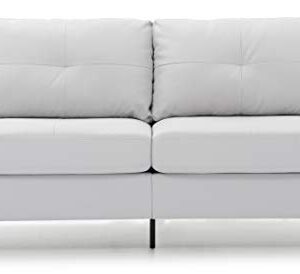 Glory Furniture Newbury Faux Leather Modular Sofa in White