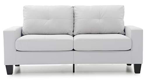 Glory Furniture Newbury Faux Leather Modular Sofa in White