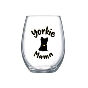 yorkie gifts for women best yorkie mom dog gifts stemless wine glass for her large 0135