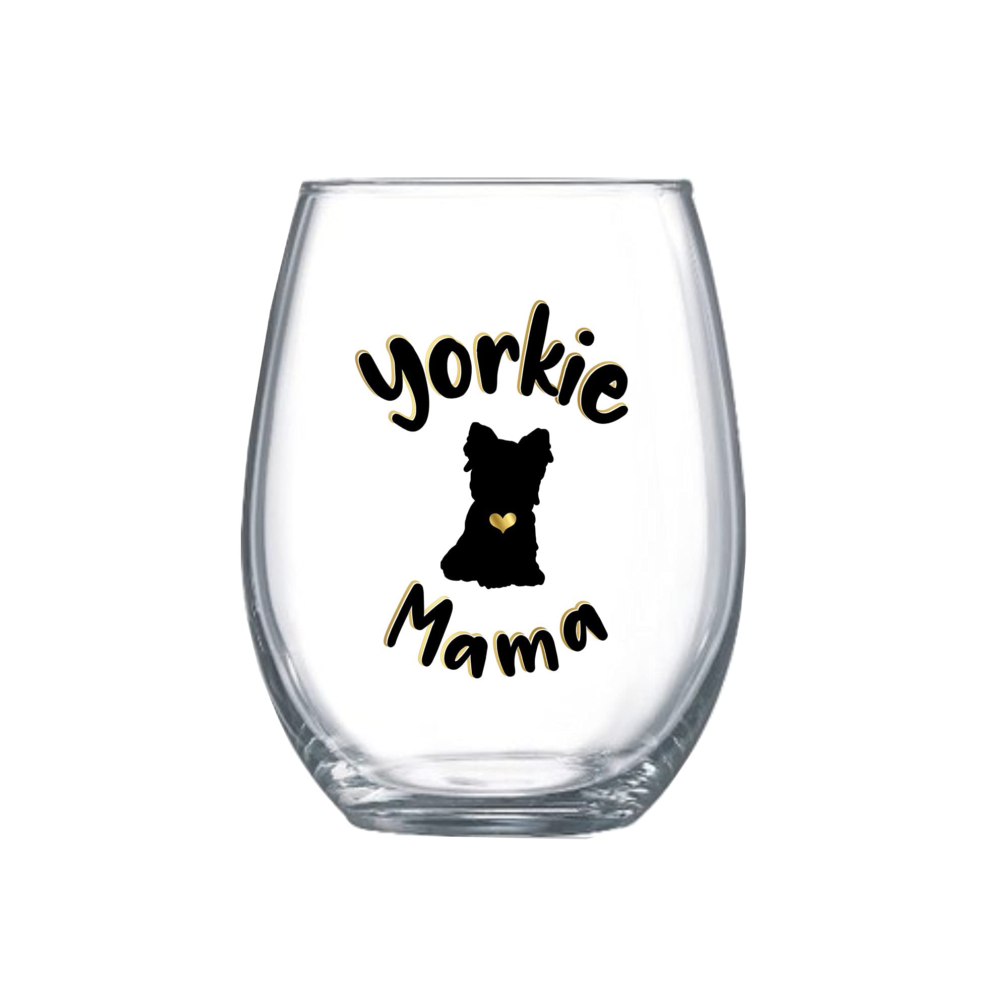 Yorkie Gifts for Women Best Yorkie Mom Dog Gifts Stemless Wine Glass for Her Large 0135