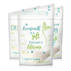 evenflo feeding advanced breast milk storage bags for breastfeeding - 5 ounces (25 count)