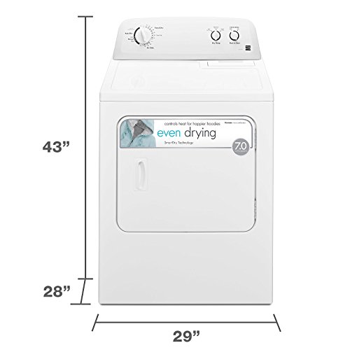 Kenmore 29" Front Load Electric Dryer with Wrinkle Guard and 7.0 Cubic Ft. Total Capacity, White