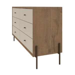 Manhattan Comfort Joy Wood 6 Drawer Double Dresser in Red