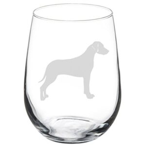 wine glass goblet rhodesian ridgeback (17 oz stemless)