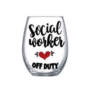 social worker retirement gift for women 20oz funny stemless wine glass 0140