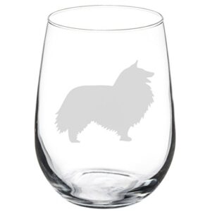 wine glass goblet shetland sheepdog (17 oz stemless)